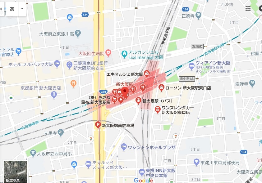 新大阪付近の図